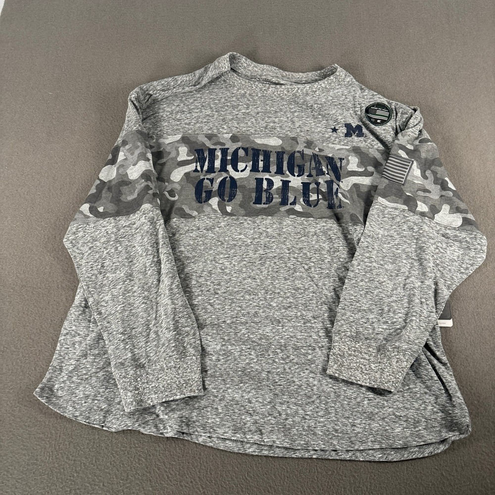 Colosseum Michigan Wolverines OHT Long Sleeve Shirt Mens XL Grey OTTL30398HG